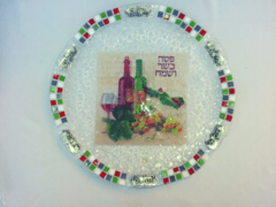 plateau du seder en verre