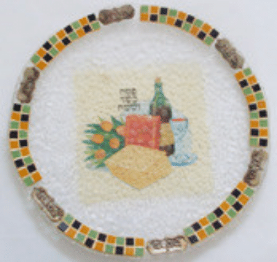 plateau du seder en verre